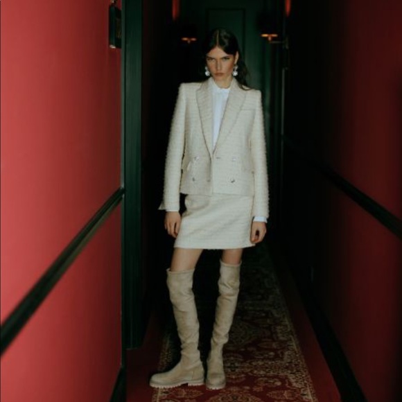 NWT Zara Cropped Blazer with Jewel Buttons - Picture 9 of 16